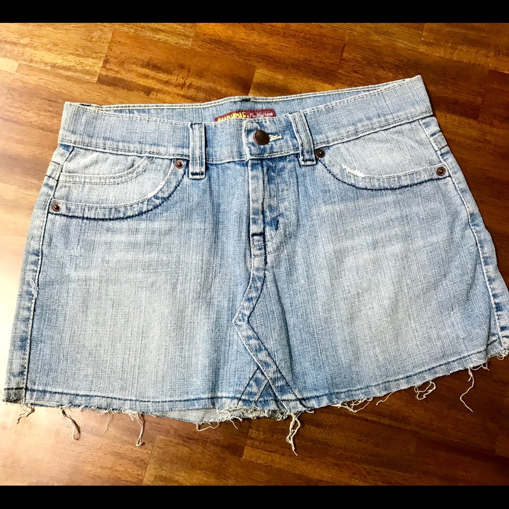 New Machine denim mini skirt
